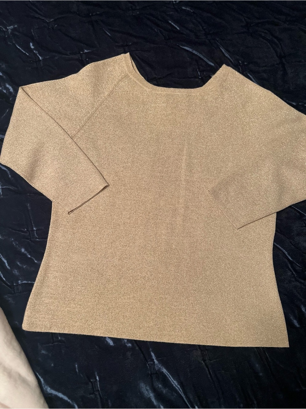 Worthington Metallic Gold Crewneck Sweater